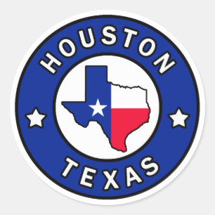 Pegatina Redonda Houston Texas