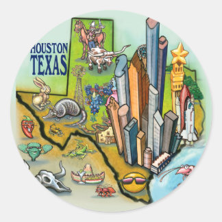 Pegatina Redonda Houston TX