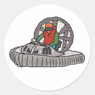 Pegatina Redonda Hovercraft