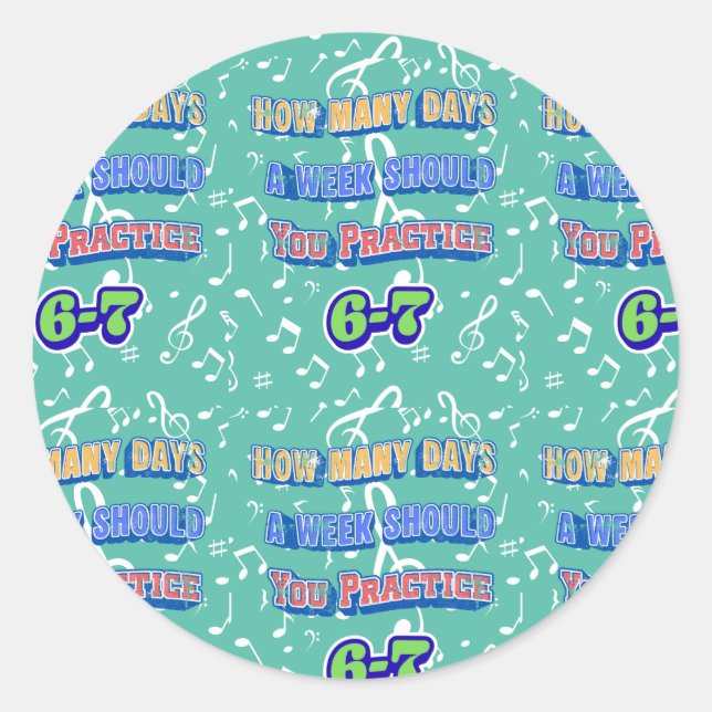Pegatina Redonda How Many Days A Week Should You Practice (Anverso)