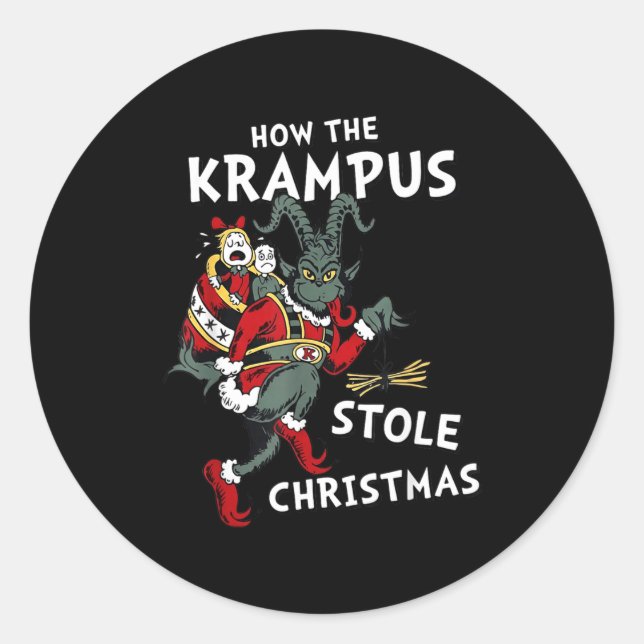 Pegatina Redonda How The Krampus Stole Christmas  (Anverso)