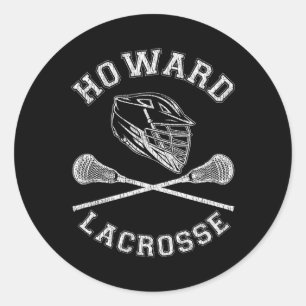 Pegatina Redonda Howard Lacrosse Vintage Molestias Retro Lax