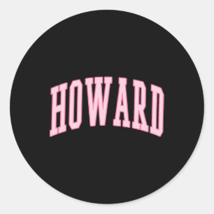 Pegatina Redonda Howard Vintage Preppy Varsity Pink Sports