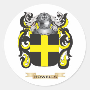 Pegatina Redonda Howells Escudo de armas (escudo familiar)