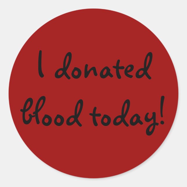Pegatina Redonda ¡Hoy doné sangre! (Anverso)