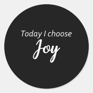 Pegatina Redonda Hoy Elijo Joy-Inspirador