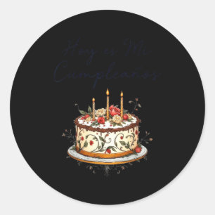 Pegatina Redonda Hoy Es Mi Cumpleaños Con Cake Gif De Cumpleaños Es