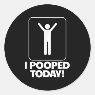 Pegatina Redonda Hoy Me Puse Humor De Toilet Gracioso Con Los Hombr