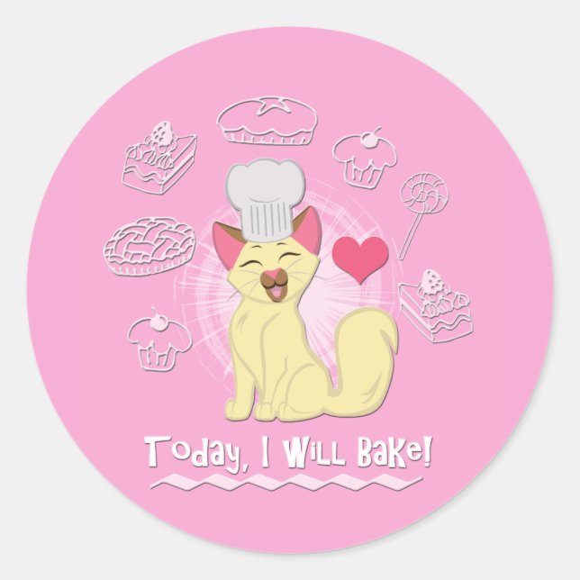 Pegatina Redonda ¡Hoy Voy A Bake! (Anverso)