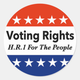 Pegatina Redonda HR1 Ley de derechos de voto para el pueblo