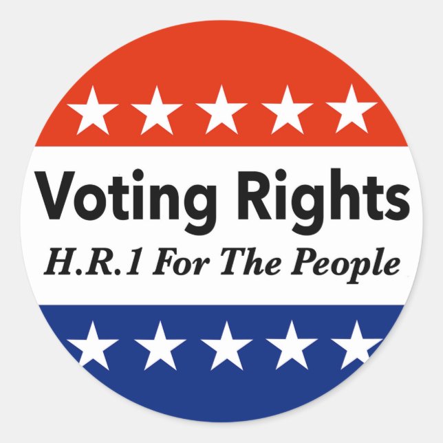 Pegatina Redonda HR1 Ley de derechos de voto para el pueblo (Anverso)