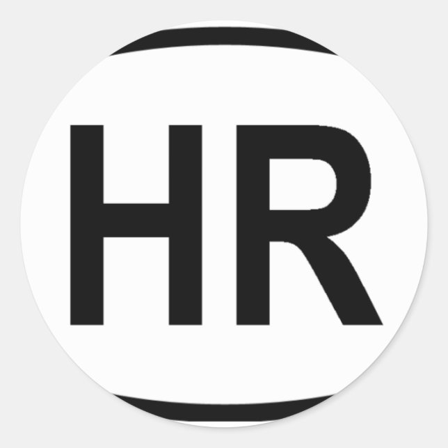 Pegatina Redonda "HR" Croacia (Anverso)