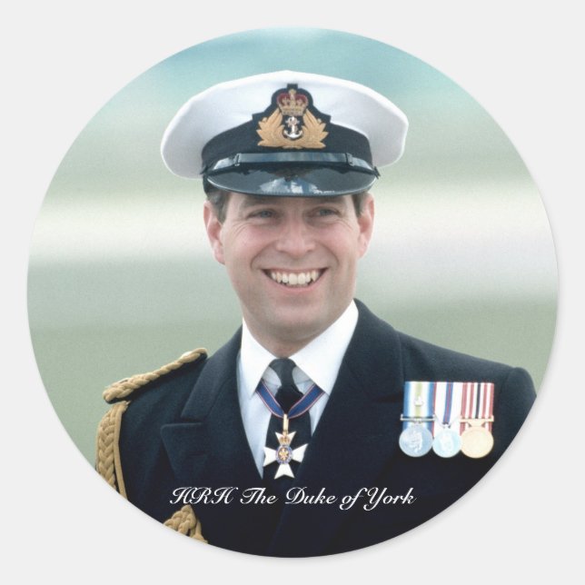 Pegatina Redonda HRH Prince Andrew (Anverso)