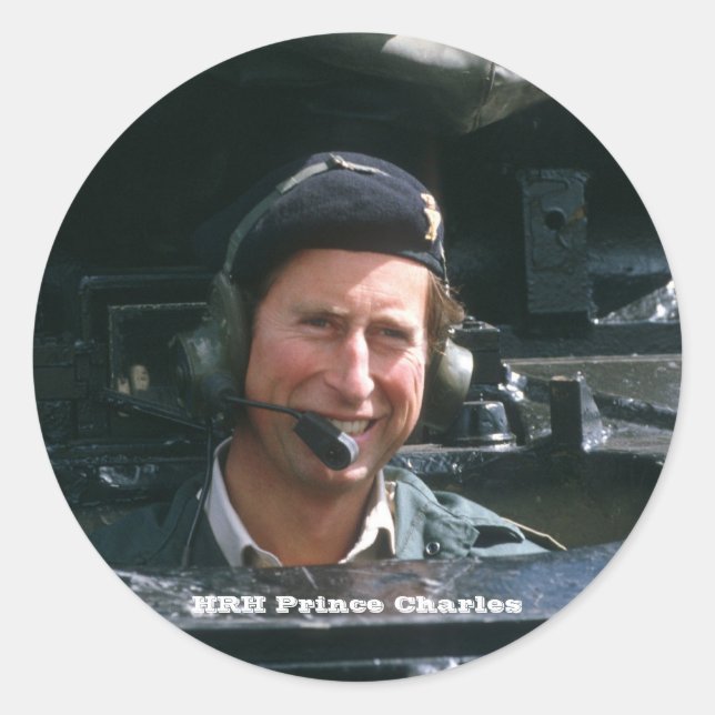 Pegatina Redonda HRH Prince Charles (Anverso)