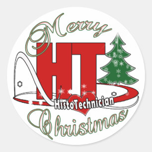 PEGATINA REDONDA HT MERRY CHRISTMAS HISTO TECHNICIAN