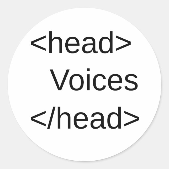 Pegatina Redonda HTML-Voices en mi</head> (Anverso)