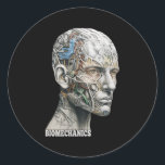 Pegatina Redonda Hu Head Science Anatomía Biomecánica<br><div class="desc">La biomecánica de ciencias de la cabeza de Hu crea un diseño único que examina la intrincada estructura de la cabeza humana a través de una lente científica. Sumérjase en la complejidad y dinámica de esta magnífica anatomía.</div>