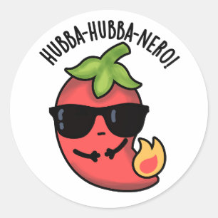 Pegatina Redonda Hubba-hubba-nero Funny Habanero Pun