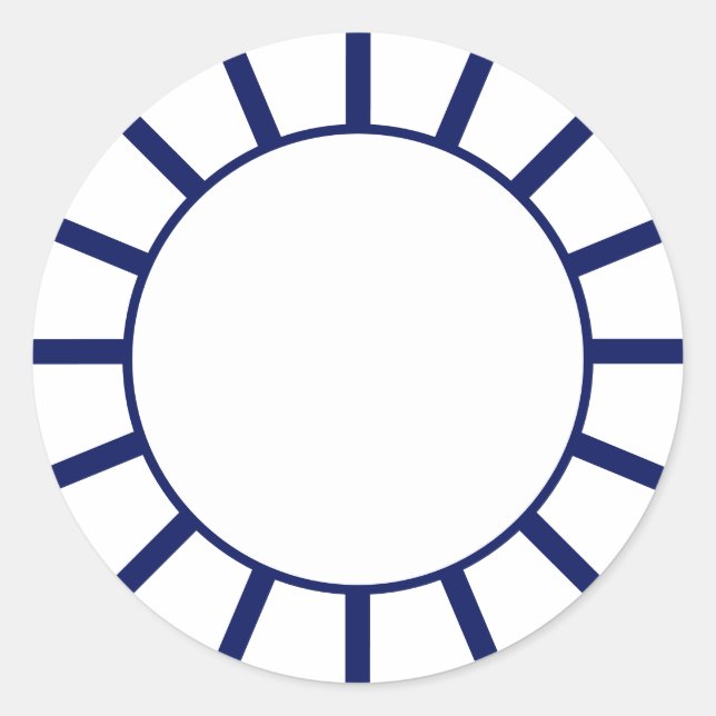 Pegatina Redonda Huelga de la Marina de moda (Anverso)