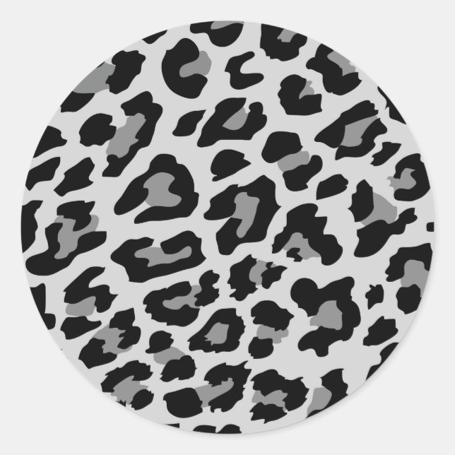 Pegatina Redonda huella de leopardo (Anverso)