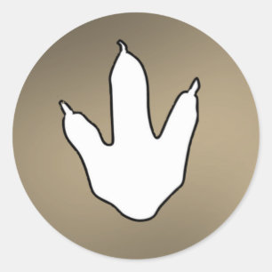 Pegatina Redonda Huella del dinosaurio