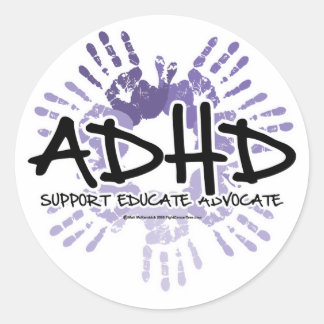 Pegatina Redonda Huella electrónica de ADHD
