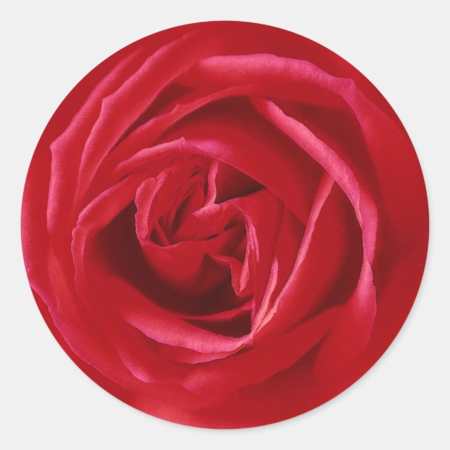 Pegatina Redonda Huella rosa roja (Anverso)