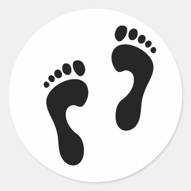 Pegatina Redonda huellas 2 (Anverso)