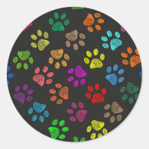 Huellas de patas coloridas