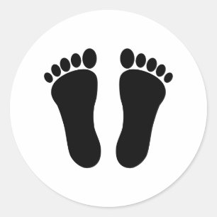 Pegatina Redonda Huellas izquierdistas y derechas