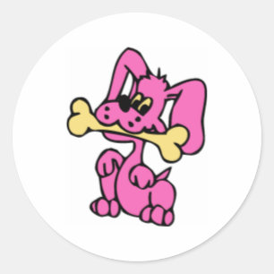 Pegatina Redonda hueso de cachorrito