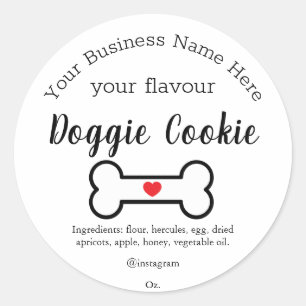Pegatina Redonda Hueso de perro Galleta personalizada para perrito