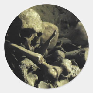 Pegatina Redonda huesos catacterianos