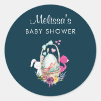 Huevo Baby Shower, flamencos rosados y acuarela co