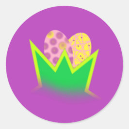 Pegatina Redonda huevo de pascua