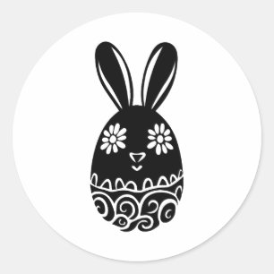 Pegatina Redonda Huevo de Pascua Bunny