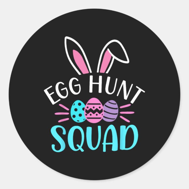 Pegatina Redonda Huevo Hunt Squad Shirt Hunt Season Funny Easter D (Anverso)