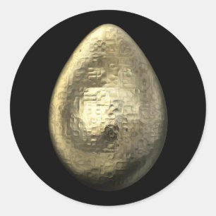 Pegatina Redonda Huevo martillado del oro