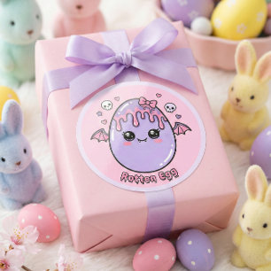 Pegatina Redonda Huevo Podrido Pastel Góthico Pascua Kawaii Rosa La