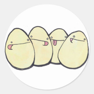 Pegatina Redonda huevos