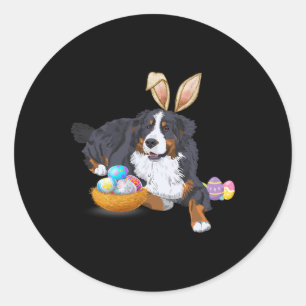 Pegatina Redonda Huevos de conejito de montaña de pascua Bernese
