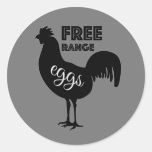 Pegatina Redonda Huevos de gama libre