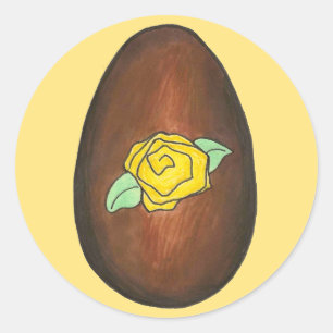 Pegatina Redonda Huevos de pascua de huevo de mantequilla de chocol