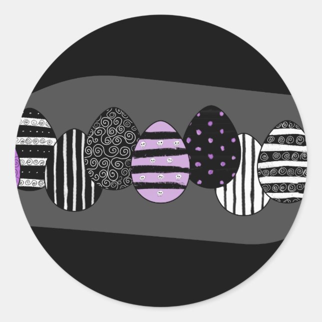 Pegatina Redonda Huevos de Pascua Mal (Anverso)