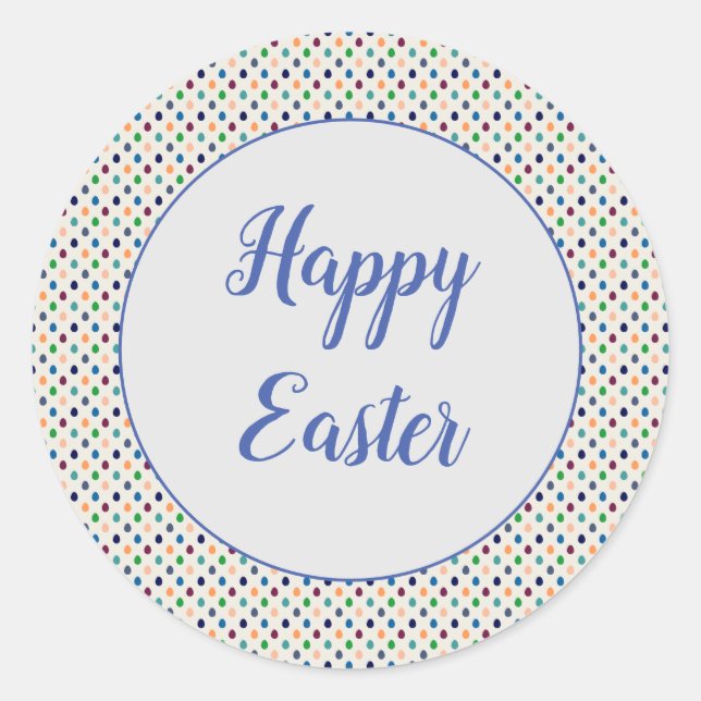 Pegatina Redonda Huevos divertidos de Pascua (Anverso)