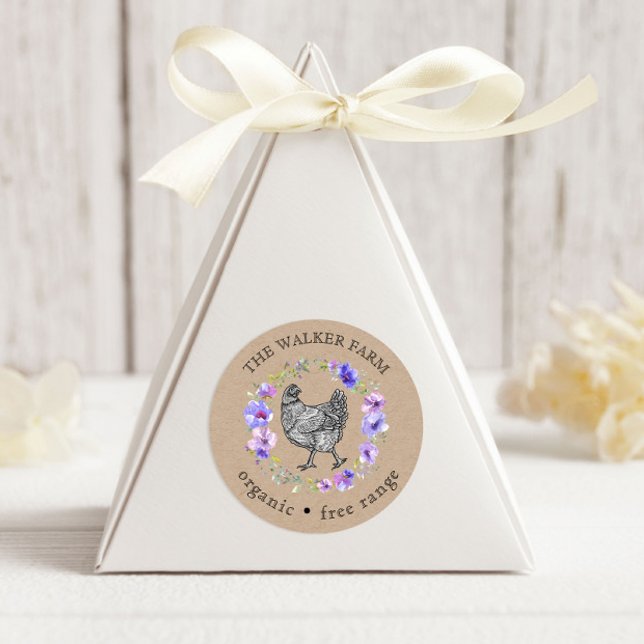 Pegatina Redonda Huevos frescos de la granja Violet Garden (Subido por el creador)