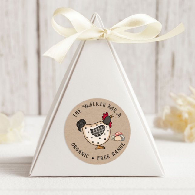 Pegatina Redonda Huevos frescos rústicos y coloridos (Subido por el creador)