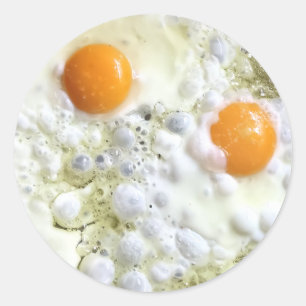 Pegatina Redonda Huevos fritos
