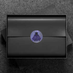 Pegatina Redonda Huevos góticos Indigo Gown   Midnight Purple Sheen