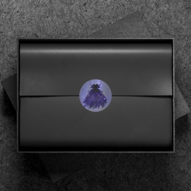 Pegatina Redonda Huevos góticos Indigo Gown | Midnight Purple Sheen (Subido por el creador)